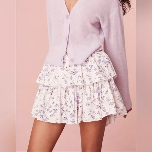 Floral Layered Mini Skirt - Picture 5 of 5